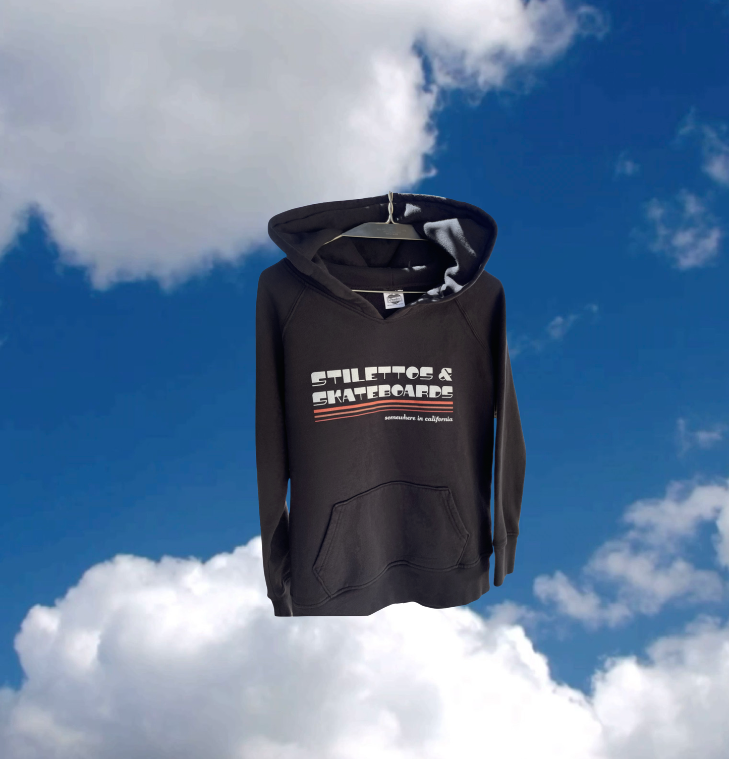 ☀️ SAMPLE SALE- STILETTOS & SKATEBOARDS fitted pullover hoodie in Vinyl